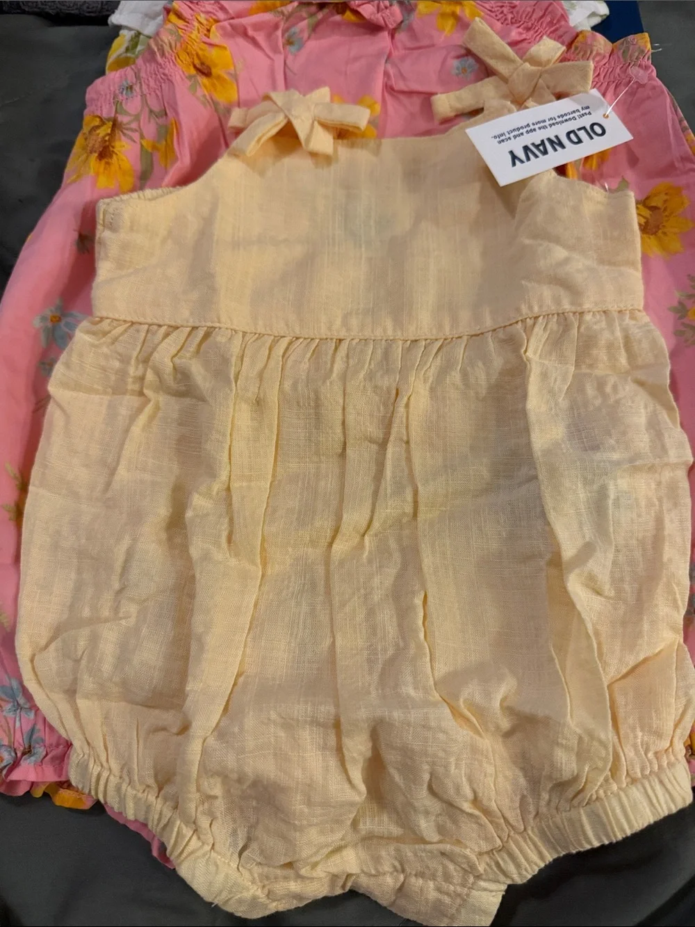 Old Navy Girls Sunflower One-Piece outfits - White, Pink, Yellow